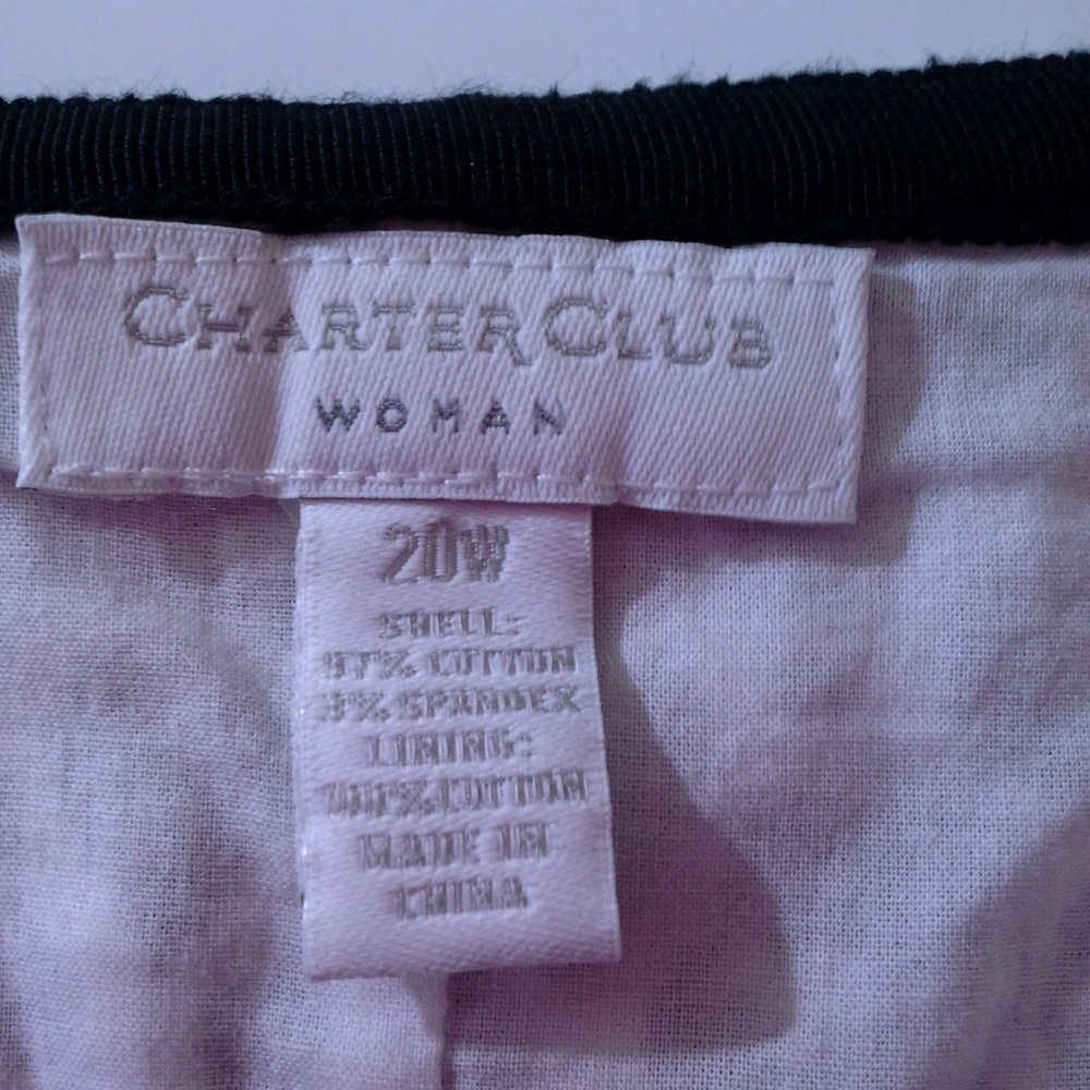 Charter Club skirt 20W Black white Contrast hem - Picture 2 of 7